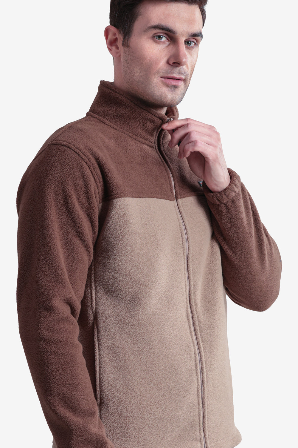 Dual-Color Warm Full Zip Fleece Sweatshirt