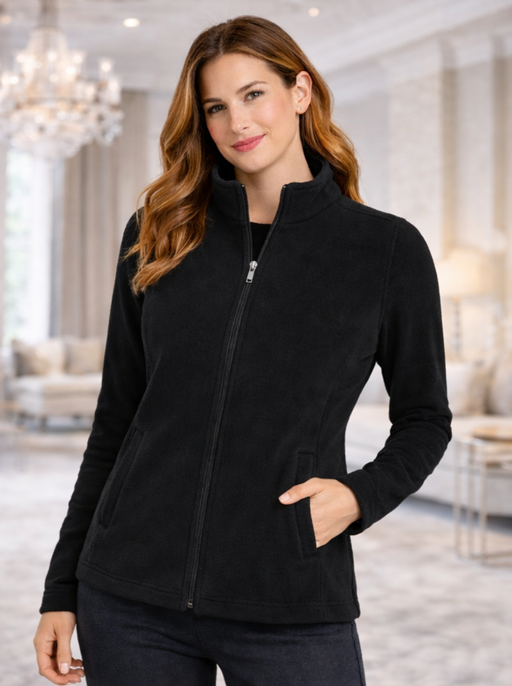 Soul Armor Solid Full Zip Fleece Winter Womens Jacket