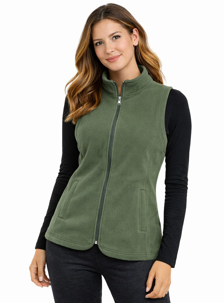 Soul Armor Solid Warm Fleece Sleeveless Womens Winter Jacket