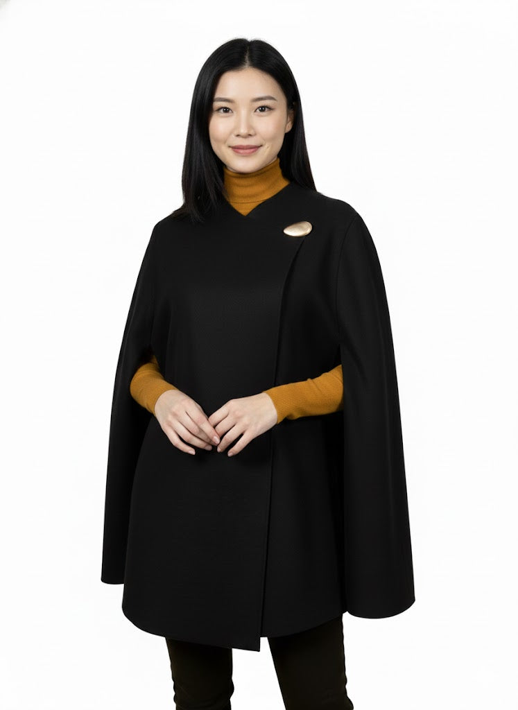 Soul Armor Women’s Solid Cape Style Winter Poncho Top